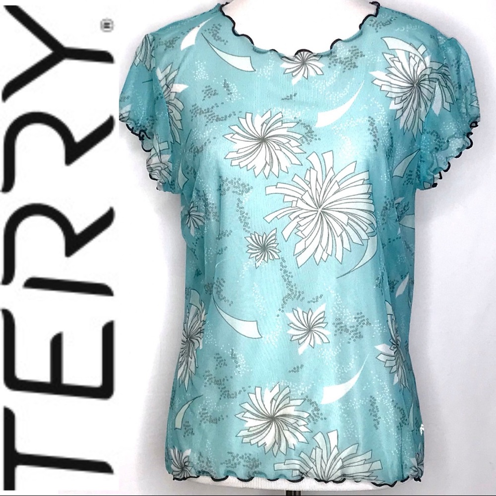 Semi-Sheer Mesh Active Top LIKE NEW